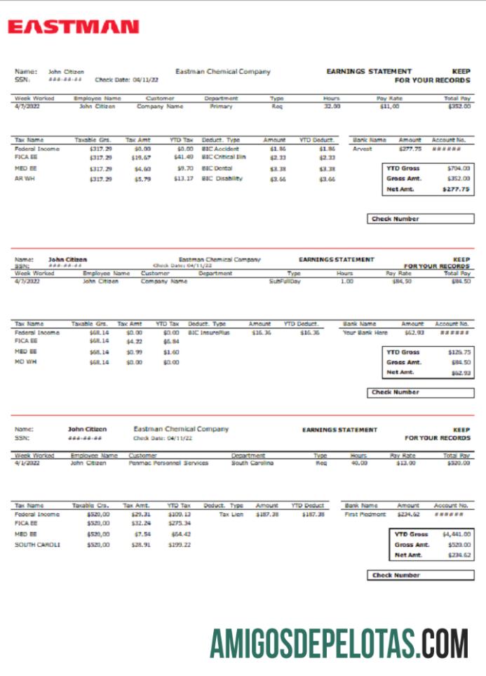 Demonstrativo de ganhos da indústria química dos EUA exemplo